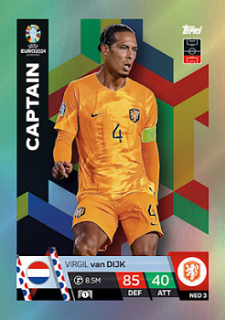 Virgil van Dijk Netherlands Topps Match Attax EURO 2024 Captain #NED3